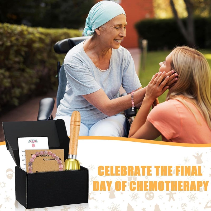 Canchiing 4 Pcs Cancer Bell Ringing Gift Set for Women Include the Day I Rang the Bell Bracelet Card Box End of Chemo Last Day of Chemo Treatment Ornament Cancer Survivor Recovery Gifts - Image 5